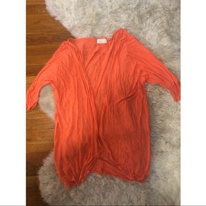 Zara Bright orange sherbet cardigan top sweater M